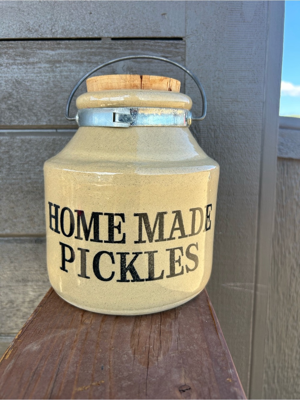 Moira Pottery of England Home Made Pickles Crock Jar with Cork Lid